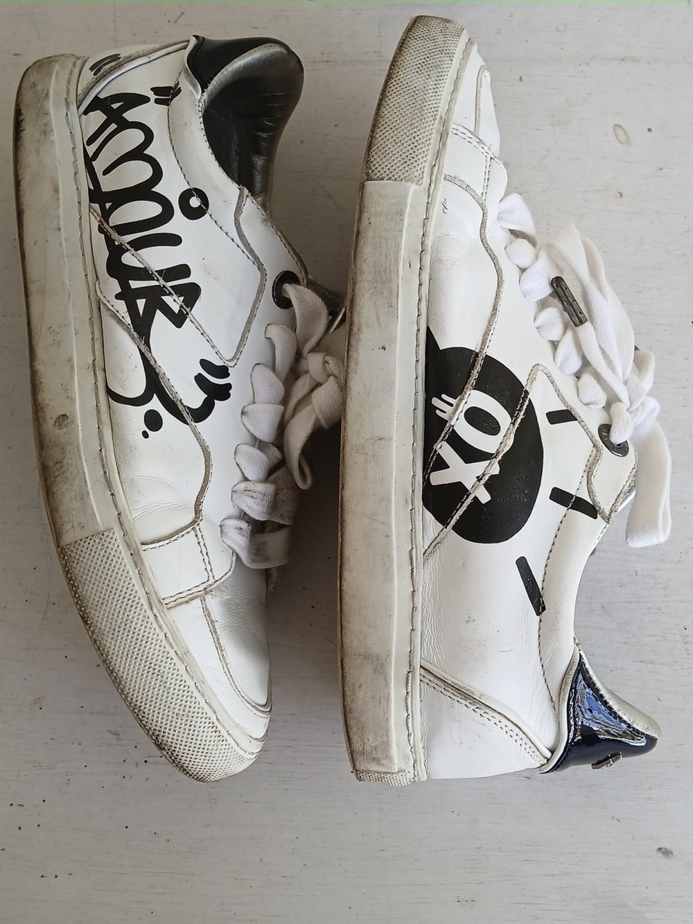 Zadig & Voltaire leather Amour sneakers Made in Paris Size 36 Or US 6